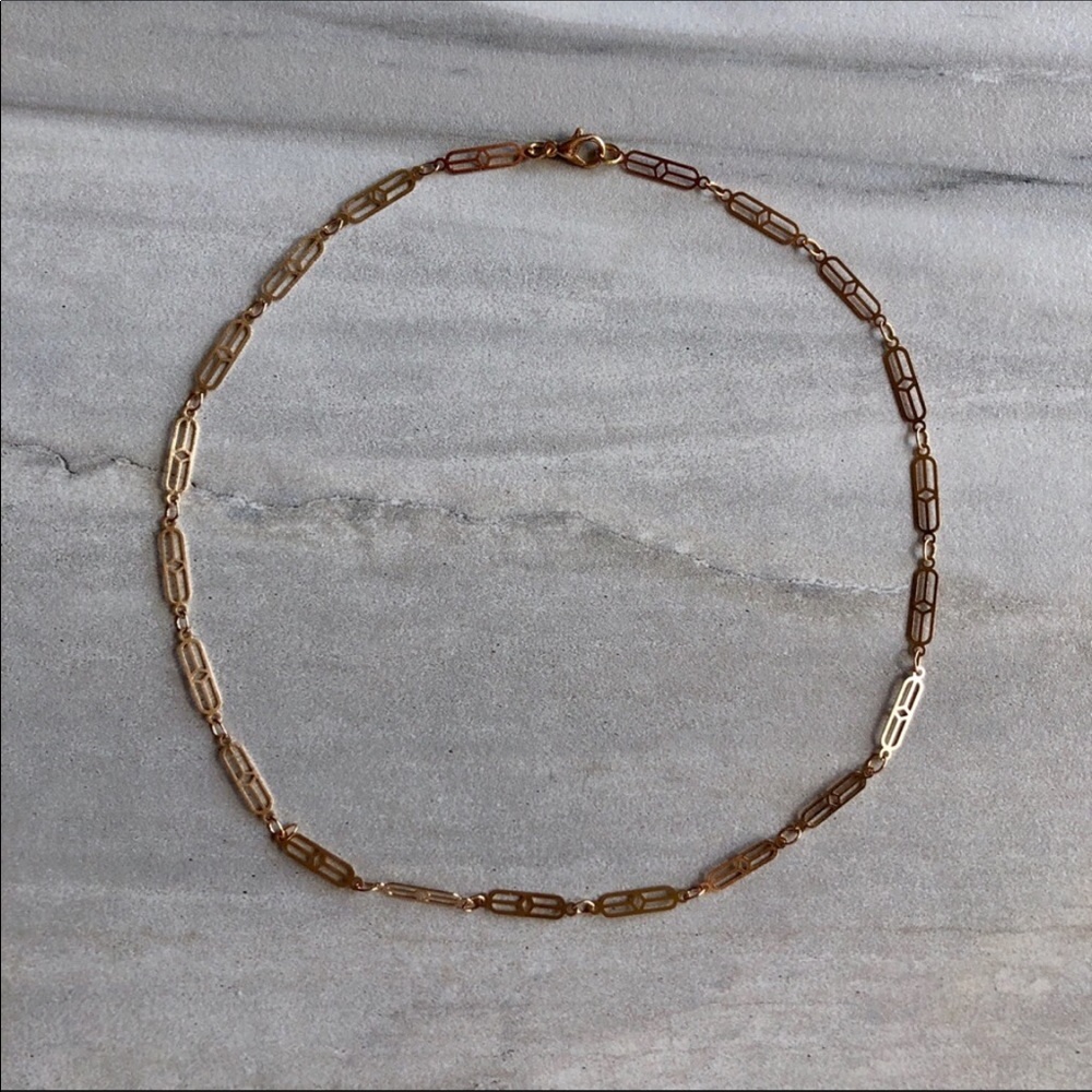 14K Champagne Gold Choker Necklace - Picture 3 of 3